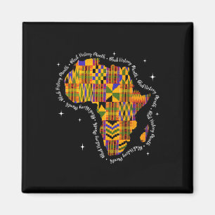Íman Mês da História Negra Mapa Colorido África Kente A