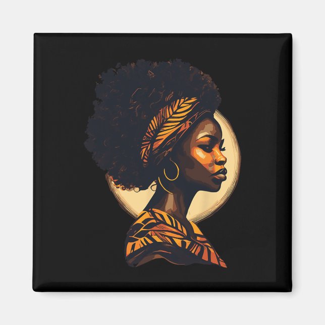 Íman Mês da História Negra - Mulher Africana (Frente)