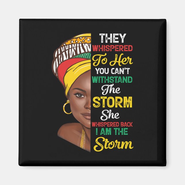 Íman Mês da História Negra Mulher Africana Afro Eu Sou  (Frente)