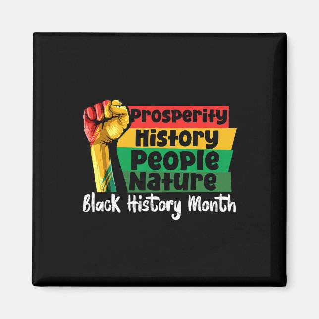 Íman Mês da História Negra Punho Prosperidade Africano  (Frente)