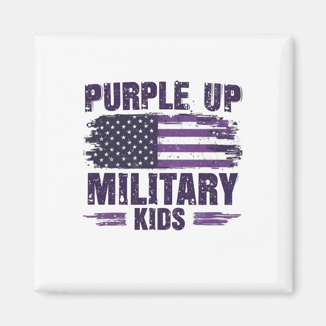 Íman Mês de Awreness Militar Roxo (Frente)