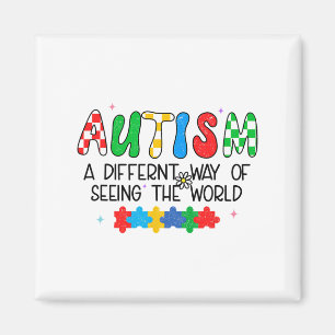 Íman Mês De Consciência Autismo Apoiam A Visão Do Mundo