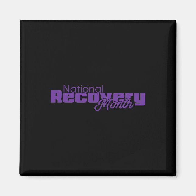 Íman Mês de recuperação - Logotipo roxo (Frente)