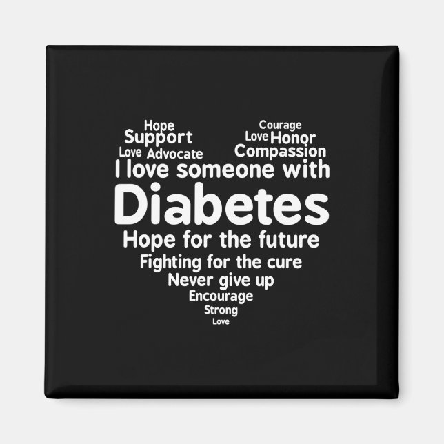 Íman Mês de Suporte à Consciência da Diabetes (Frente)