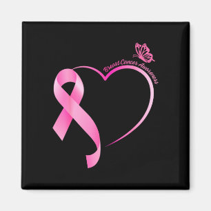 Íman Mês do câncer de mama forte laço rosa coração