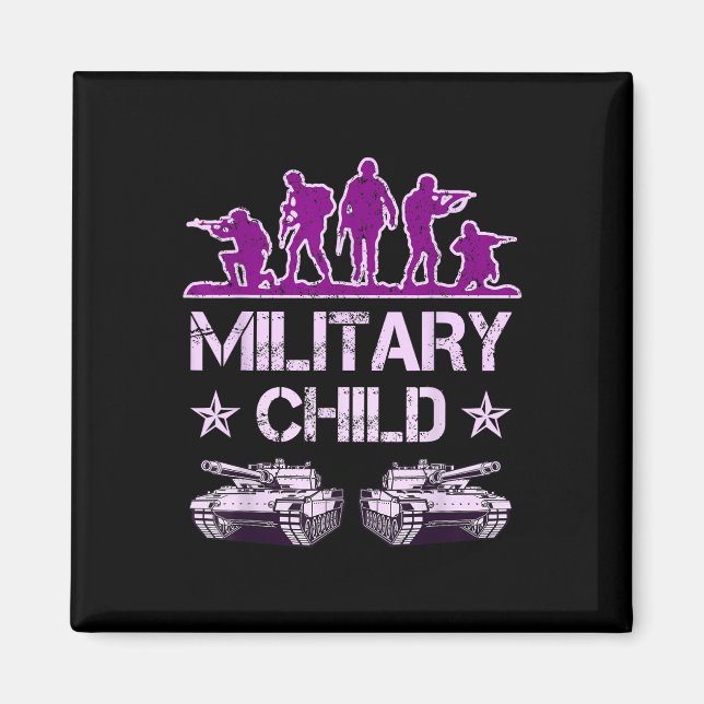 Íman Mês Infantil Militar Para Crianças Roxadas Para Ca (Frente)