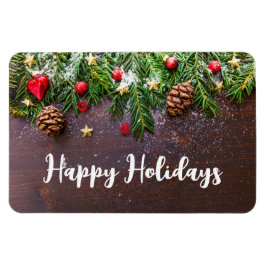 Íman Mesa de Natal russa com pinheiro e neve