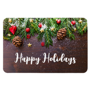 Íman Mesa de Natal russa com pinheiro e neve