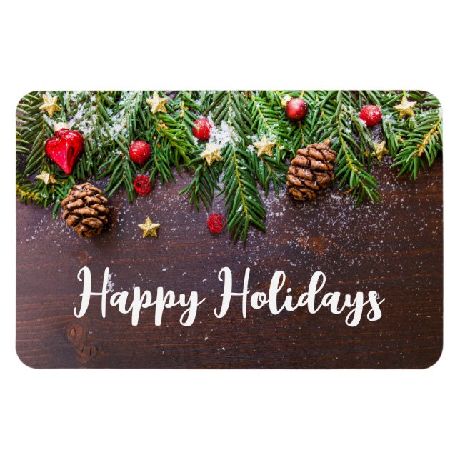 Íman Mesa de Natal russa com pinheiro e neve (Horizontal)