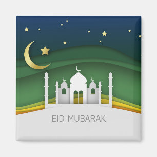 Íman Mesquita Cortada de Papel Eid Mubarak Moderno - Ma