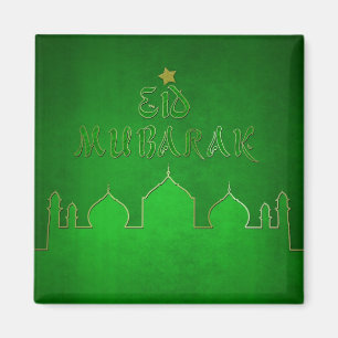 Íman Mesquita do ouro verde de Eid Mubarak