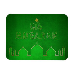 Íman Mesquita do ouro verde de Eid Mubarak