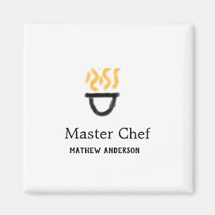 Íman mestre chef adicionar nome panela preta fumaça de