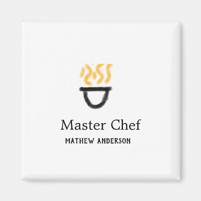 Íman mestre chef adicionar nome panela preta fumaça de  (Frente)