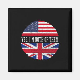 Íman Metade Americano Metade Britânico Bandeira Dos EUA