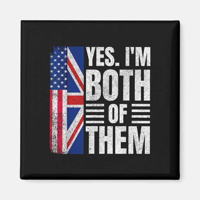 Íman Metade americano metade britânico bandeira dos EUA (Frente)