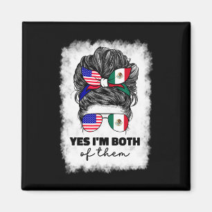 Íman Metade Mexicano E Americano México América Bandeir