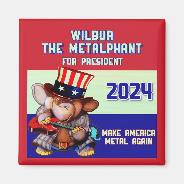Íman Metalfant para o Presidente 2024 Magnet Red (Frente)