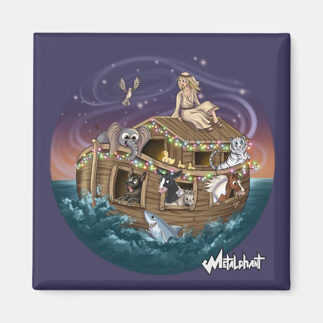 Íman Metalfant Wilbur & Noah-ery's Ark Magnet (Frente)