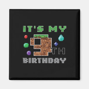 Íman Meu 9º Aniversário Pixel 9 Gamer Vídeo Jogos Menin