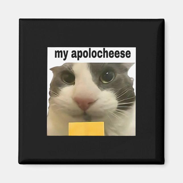 Íman Meu Apolocheese Meme de Gato Engraçado Brainrot Hu (Frente)