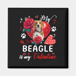Íman Meu Beagle é Meu Namorado Dono Amante Floral Coraç
