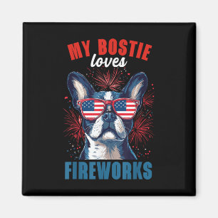 Íman Meu Boston Terrier ama fogos de artifício no dia 4