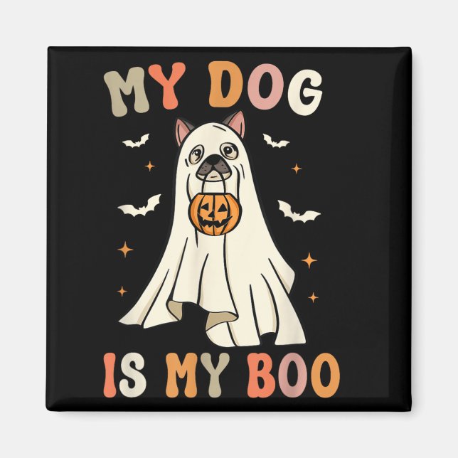 Íman Meu Cachorro é Meu Amor Fantasma de Halloween (Frente)