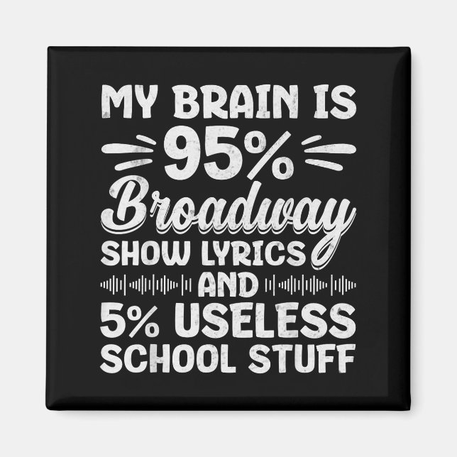 Íman Meu Cérebro É 95% Letras da Broadway Nerd Musical  (Frente)