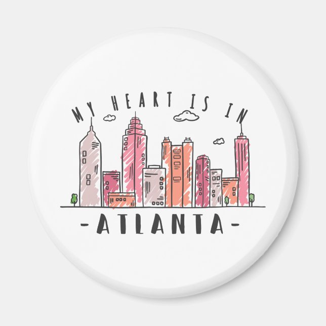 Íman Meu coração está em ATLANTA Love USA - Skyline des (Frente)