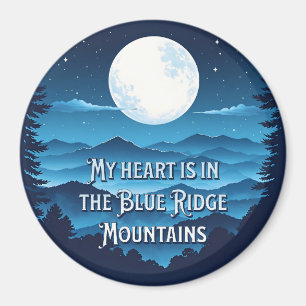 Íman Meu coração está no ímã das Montanhas Blue Ridge