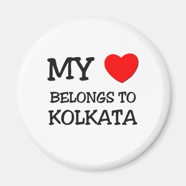 Íman Meu coração pertence a KOLKATA (Frente)