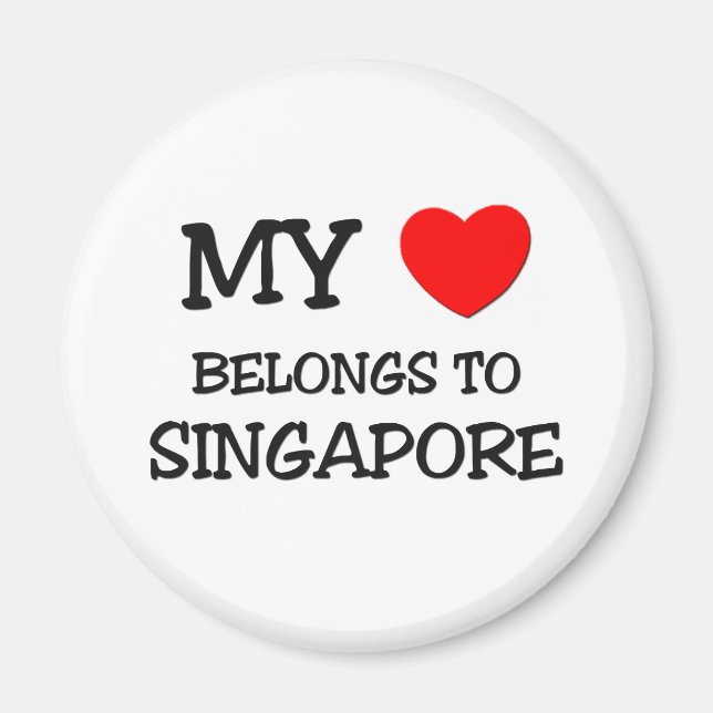 Íman Meu coração pertence a SINGAPURA (Frente)
