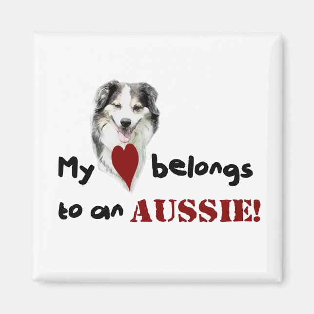 Íman Meu coração pertence a um Aussie! (Frente)