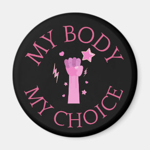 Íman Meu Corpo Minha Escolha Punho Rosa Feminista  