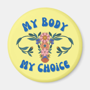Íman Meu Corpo Minha Escolha Utero Floral Pro-Choice