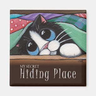 Íman Meu esconderijo secreto - ímã do gato