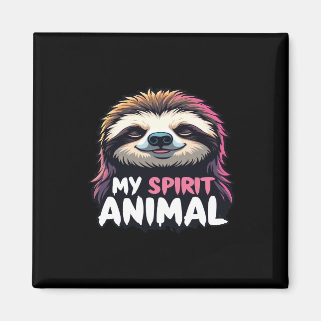 Íman Meu Espírito Animal - Design de Lama Lenta Relaxad (Frente)