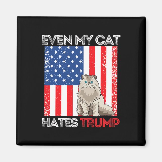 Íman Meu Gato Odeia Trump Contra Trump American Flag Re (Frente)