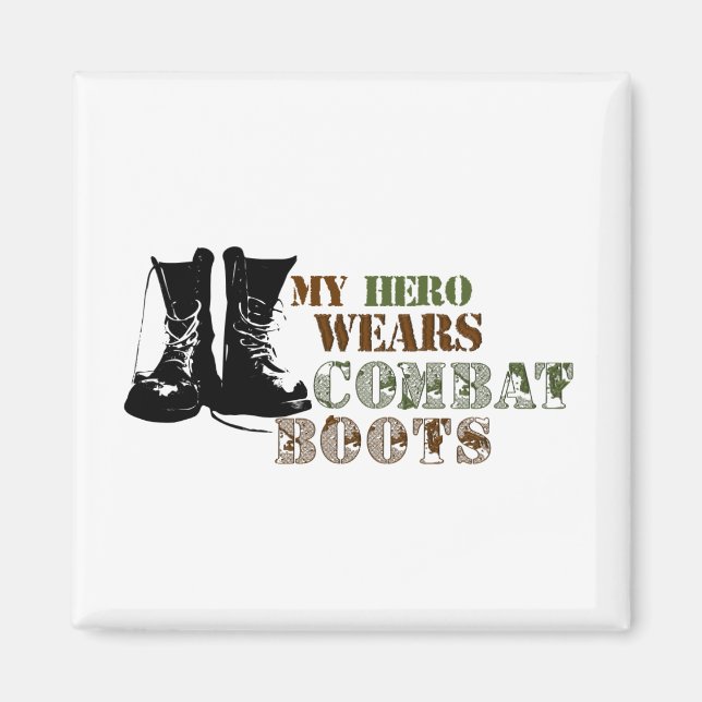 Íman Meu Herói Usa Botas de Combate (Frente)