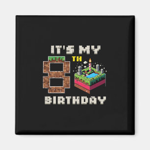 Íman Meu Jogo de Pixel de 8 Aniversário 8 Bolo Vídeo Ga
