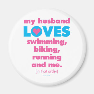 Íman Meu Marido Adora Triathlons (Apenas Texto)