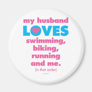 Íman Meu marido ama Triathlons (o texto somente)