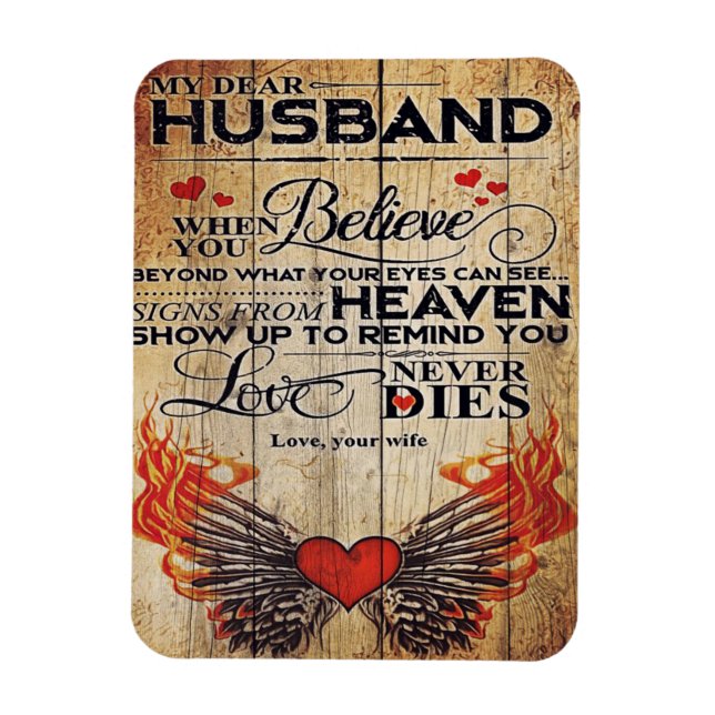 Íman Meu Marido Aniversário Presente | Carta Para Marid (Vertical)