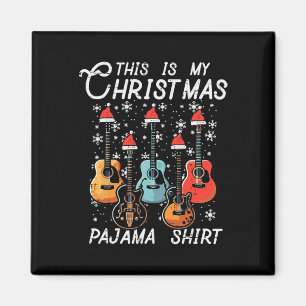 Íman Meu Natal Pajama Camisa Guitarras Xmas Rock Men Bo