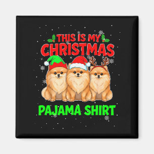 Íman Meu Pijama de Natal Pomerânia Pomerânia Xmas Amor