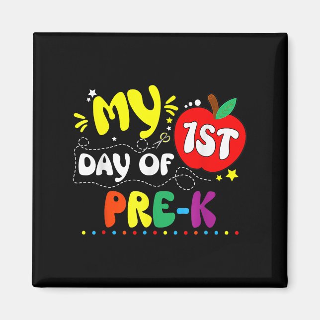 Íman Meu Primeiro Dia De Professores Pré K Crianças 1ru (Frente)