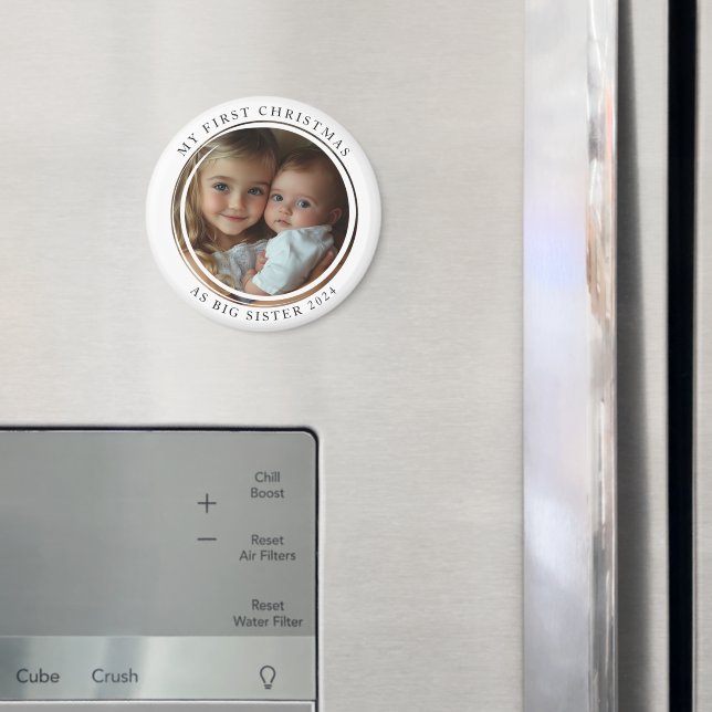 Íman Meu Primeiro Natal Como Foto Personalizada Da Irmã (In Situ (Fridge))
