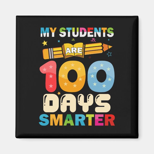 Íman Meus Alunos São 100 Dias Mais Inteligentes Profess (Frente)