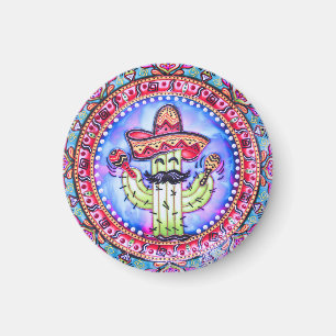Íman Mexicano Fiesta Cinco de Mayo Sombrero Hat Blue Re